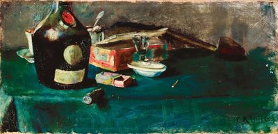 Nature morte avec une bouteille D.O.M. - Christian Krohg